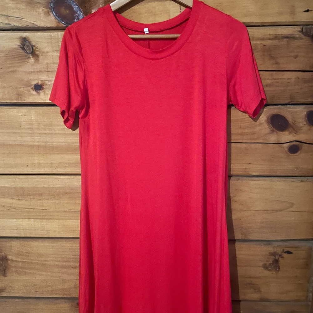 Lightweight Red T-Shirt Dress
